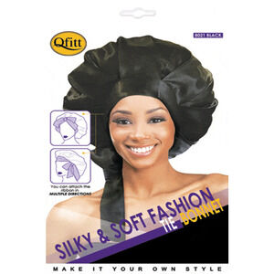 Satin Tie Black Bonnet